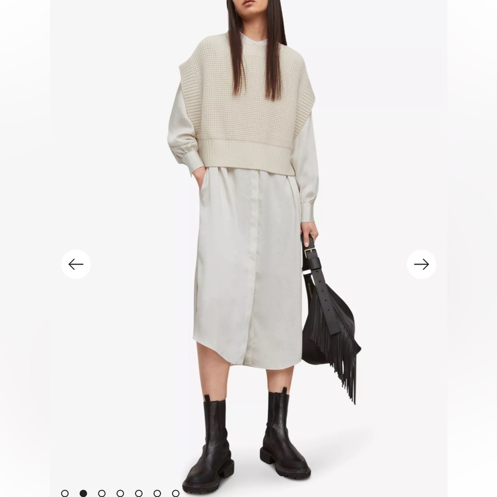 AllSaints Aga 2 in 1 shirt dress